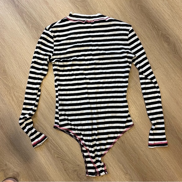 Disturbia Beetlejeuce Striped Bodysuit - Picture 2 of 3